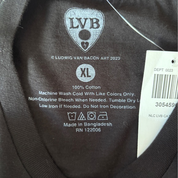 NWT Ludwig Von Bacon Black Cat Graphic Tattoo T-Shirt size XL Unisex Mens - Picture 5 of 5